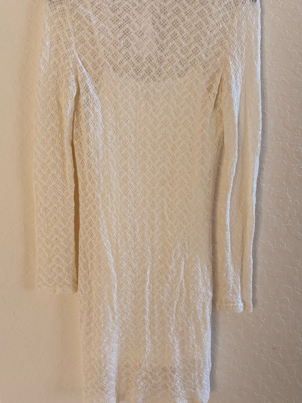 Sadie & Sage Cream Lace Long-Sleeve Shirt Dress - Picture 7 of 7